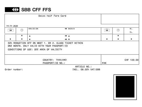 Swiss Half Fare Card