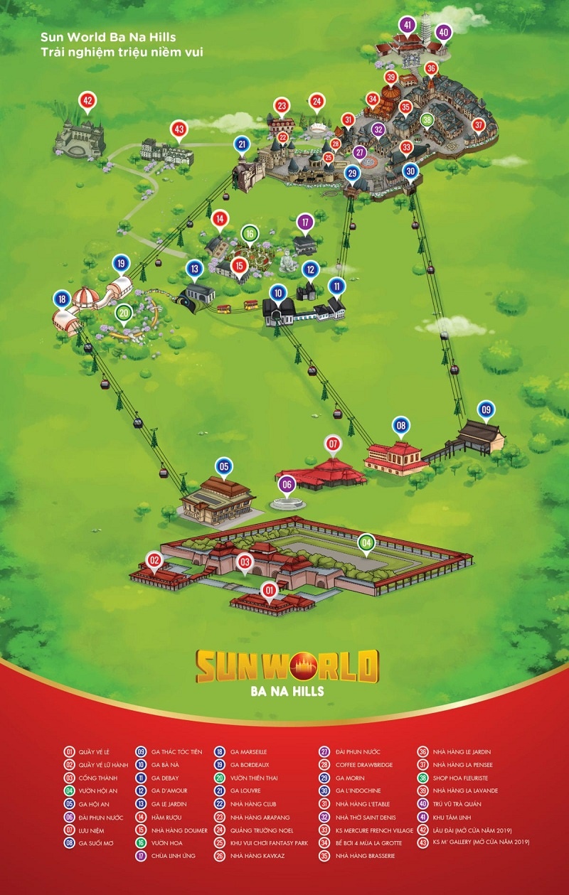 แผนที่บานาฮิลล์ - Bana Hills Map